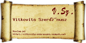Vitkovits Szerénusz névjegykártya